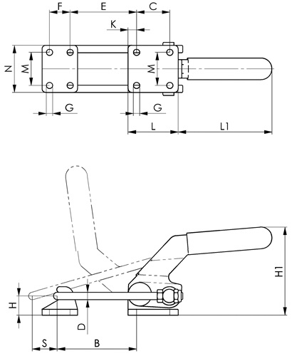 Verschlussspanner Nr.6849PH Gr.5 horiz.schwer AMF Verschlussspanner Nr.6849PH Gr.5 horiz.schwer AMF