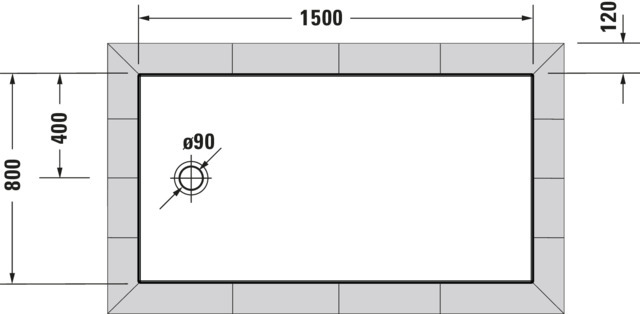 DU Tempano Duschwanne 1500x800x50mm Weiß