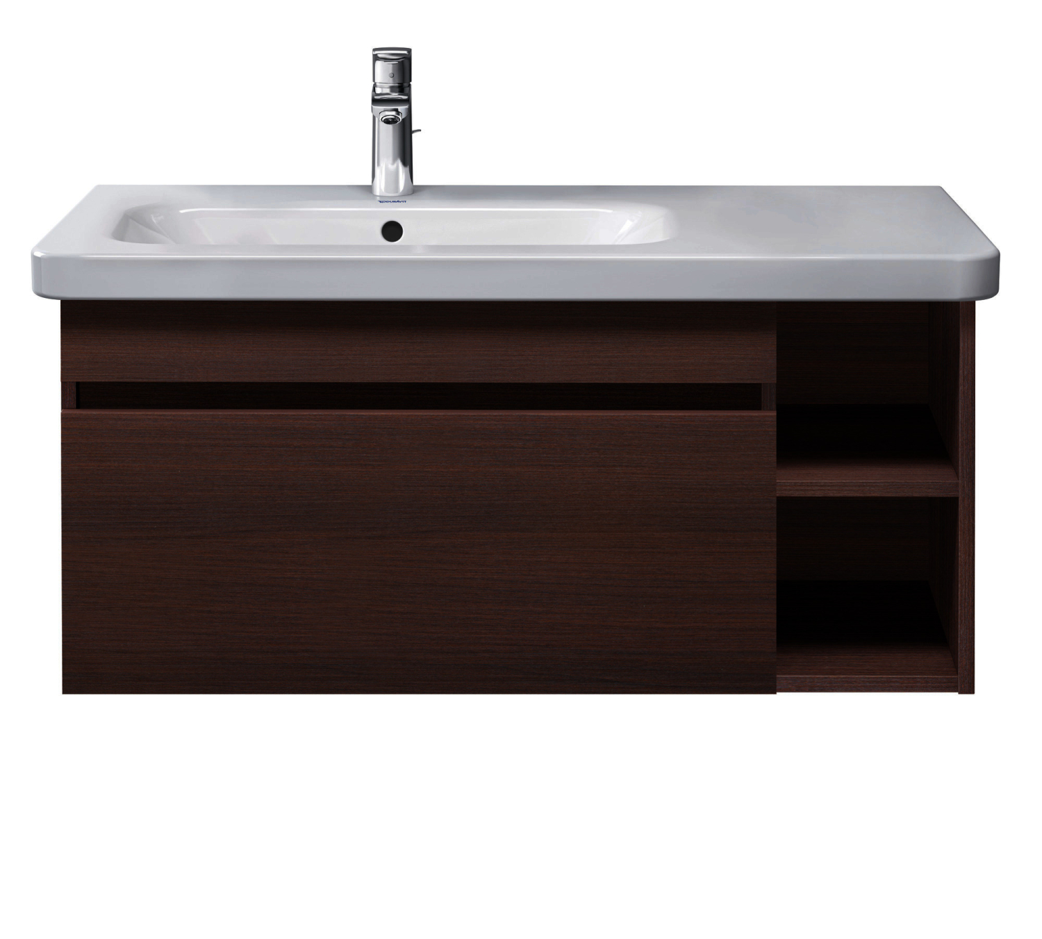 DU Möbelwaschtisch DuraStyle 800 mm m.ÜL, m.HLB, 1 HL, Becken re., weiß