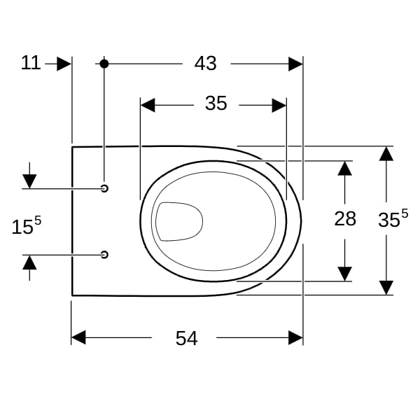 Geberit Renova Wand-WC Tiefspüler, Rimfree weiß, KeraTect