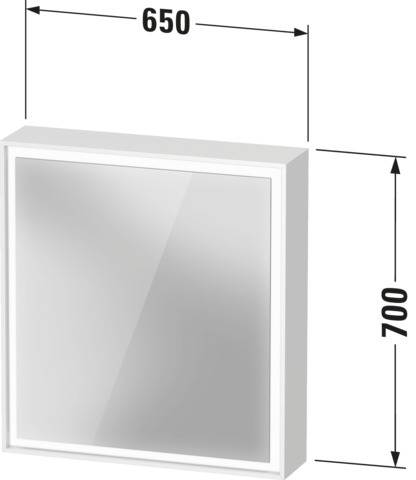 DU L-Cube SPS 650x155x700mm, mit Türanschlag, Weiß