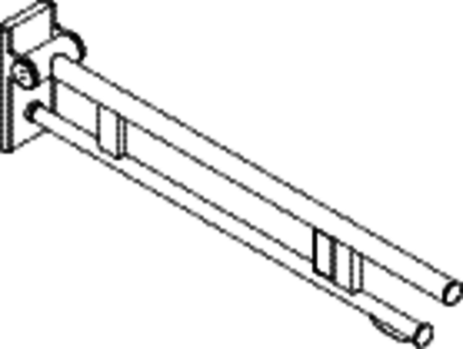 HEWI SK-Griff Duo (A), re, PRH, 850, WC-Spül(Funk), plvb schw tiefmatt