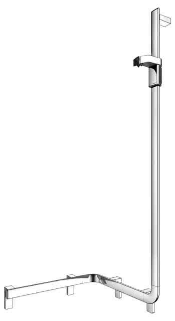 KEUCO Duschhandlauf AXESS 35008, m.Br.stg. r. 550/550/1301mm verchr.