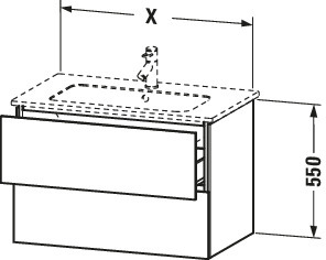 DU L-Cube WTU wh 820x481x550mm, 2SK tipon, f. 1 ME by Starck WT M, SAS