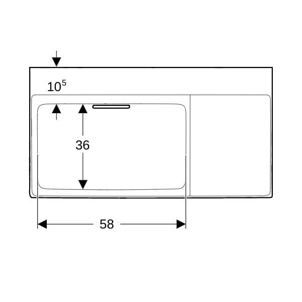 Geberit ONE WT 90x48cm, CleanDrain, Ablg.re o. Hl., o. Ül., weiß, KeraTect/weiß glzd