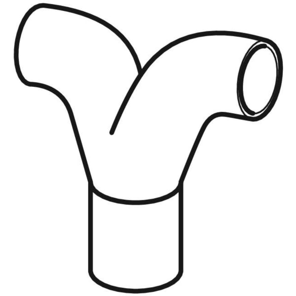 Geberit PE Doppelanschlussbogen 90Gr für Manschette d75/56