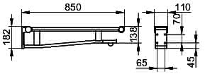 KEUCO SK-Griff WC Plan Care 34903, mit WC-PH, verchromt/schwarzgrau, 850 mm