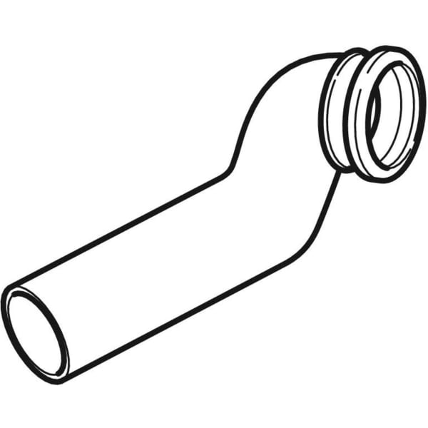 Geberit PE Anschlussbogen 90Gr für Wand-WC re. gekröpft mit Erweiterung d110/110