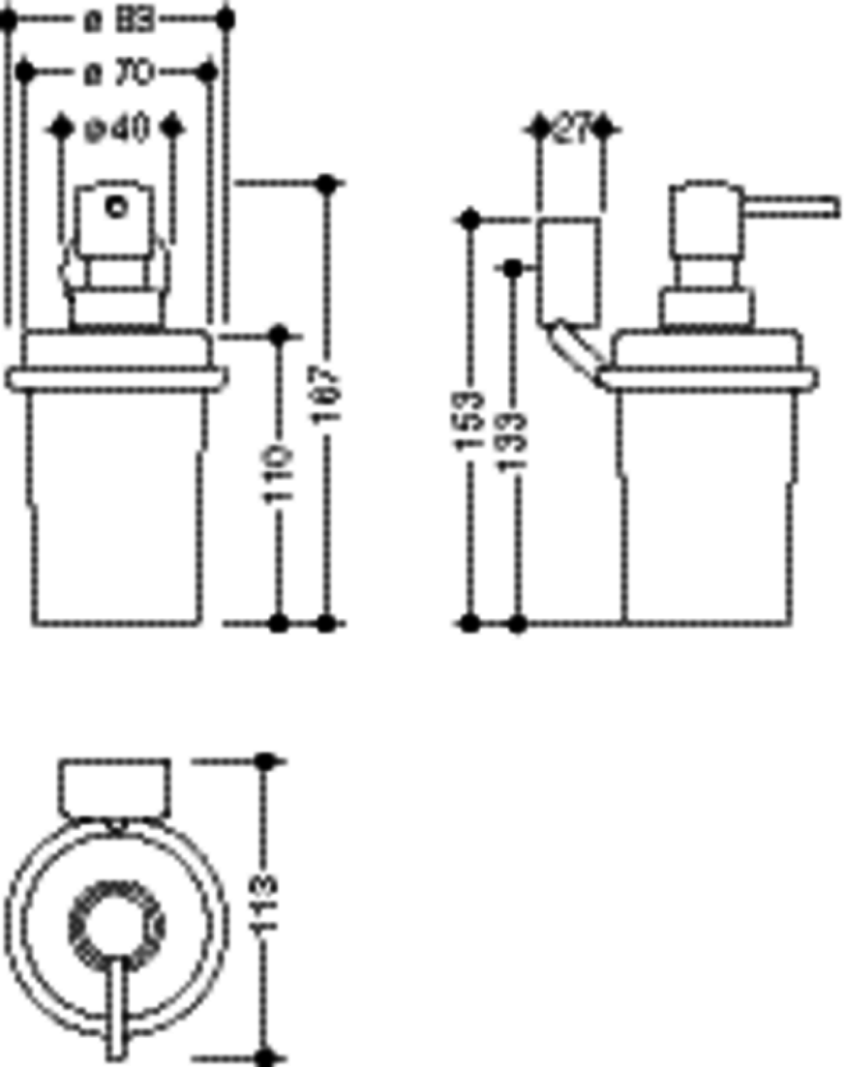 HEWI Seifensp., Glas m. Halter Sys 815, Edelstahl verchromt, Glas satiniert