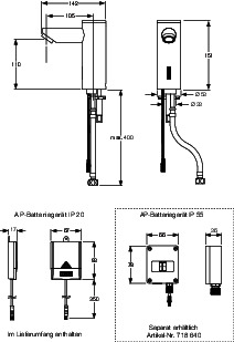 Armatur Saniline Style Vorgemischtes Wasser/Kaltwasser Batterie