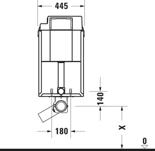Duravit DuraSyst. für WWC, Nasseinbau Spülbed.mechanisch Vorne