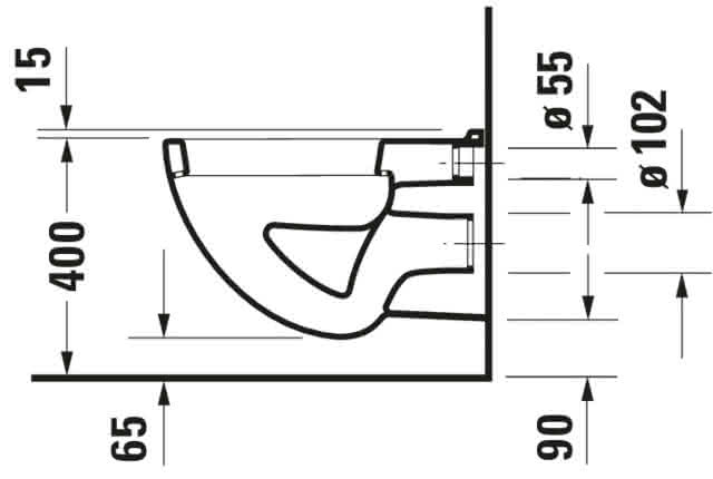 DU Wand-WC D-Code 540 mm Flachspüler, weiß