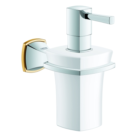 GROHE Halter Grandera 40627 mit Keramik- Seifenspender weiß/chrom/gold