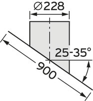 Vaillant Dachpfanne 25 - 35 Grad Edelstahl für Abgassystem DN 160