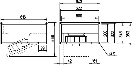 Helios KRW EC 355/60/30 Kanalventilator EC 1-PH regelbar