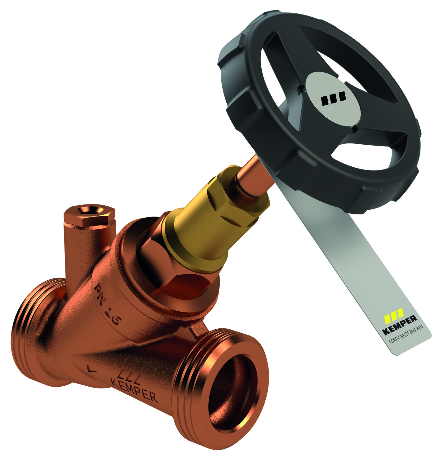 KEMPER WESER Freistrom-Absperrventil RG mit Entleerstopfen G1/4 AG DN32