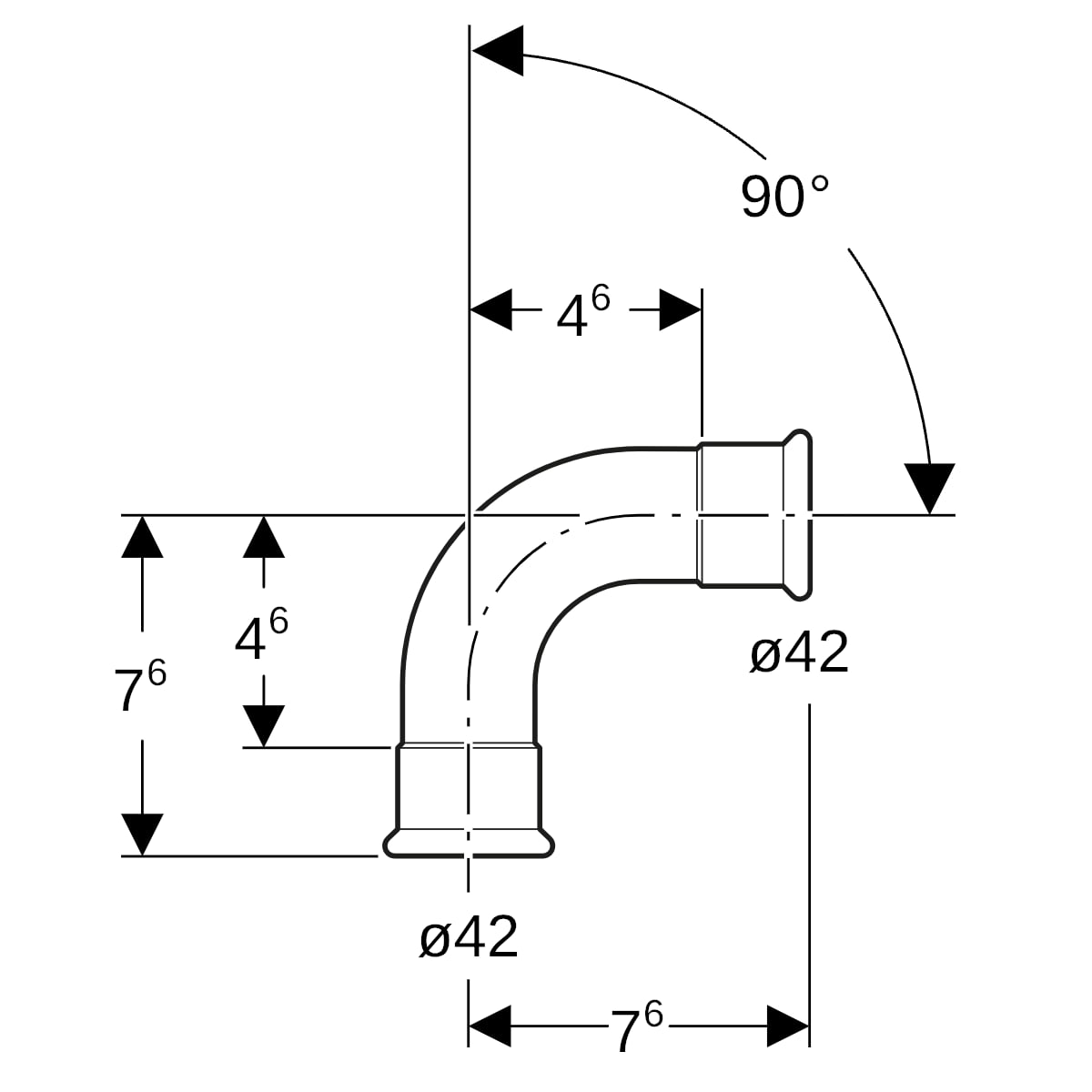 Geberit Mapress Kupfer Bogen 90Gr (Gas) d42