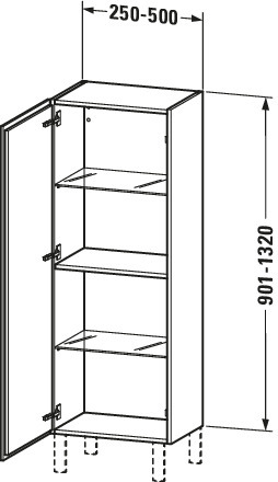 DU HS individual L-Cube 200x250x901mm 1 Tür, TA links, graphit matt