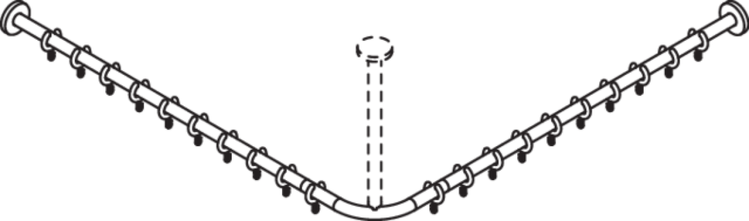 HEWI VH-Stange, d:25, A1/A2=987, 20 Ringe, plvb weiß tiefmatt