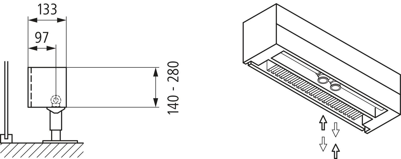 Kermi L-Kon S Typ22 BH140x133x1600mm QN1157,weiß,6bar, m. Abd., AB Uni.,VE2,5