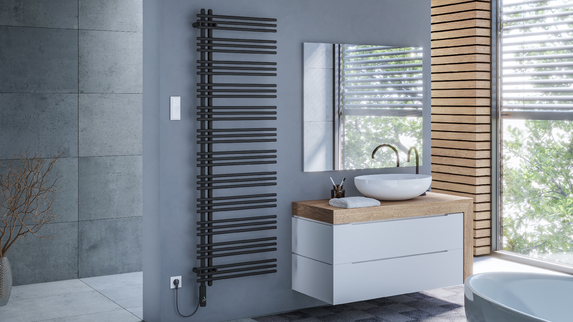 Zehnder Design-Heizkörper Yucca elektr. IHC YAZSL090050ECZD 1000x82x478 RAL 9016