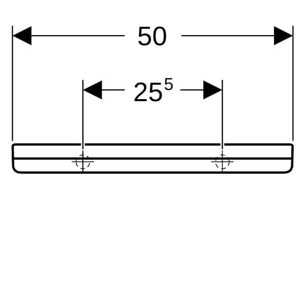 Geberit Renova Plan Wandablage, 50x12cm, weiß KeraTect