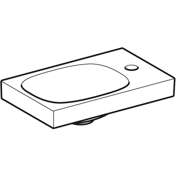 Geberit Acanto Handwaschbecken, 40x25cm Hahnloch rechts, o.Ül., weiß, KeraTect