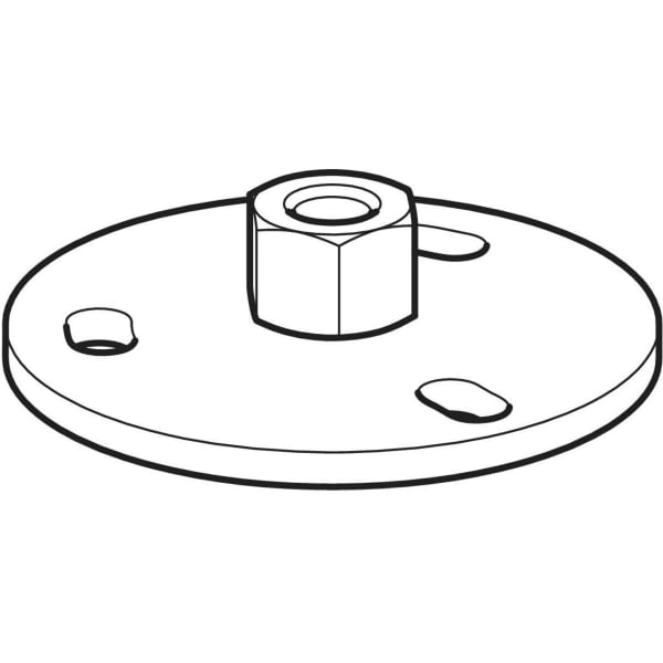 Geberit Grundplatte rund 3-Loch mit Gewindemuffe M10