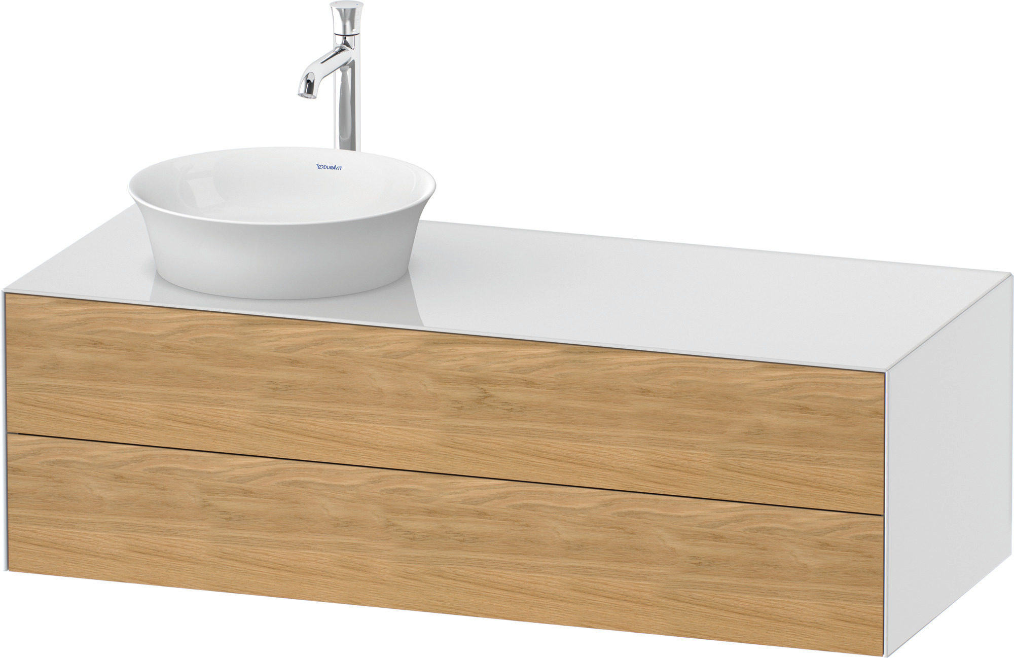 Duravit WTU White Tulip wandh,2 SchKa,B li. 408x1300x550mm,Eiche N.M/Weiß Hochglanz