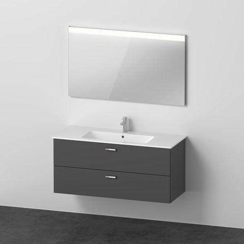 DU XBase Möbel-Set 1230x490mm, WT,WTU m. Schubk.2, Spiegel, Graphit Matt