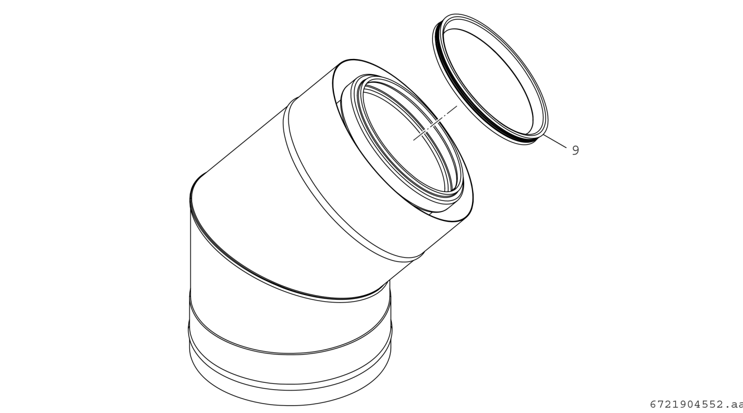 BOSCH Abgaszubehör FC-CE125-45 Bogen 45 Gr, d:125/185 mm, Edelstahl