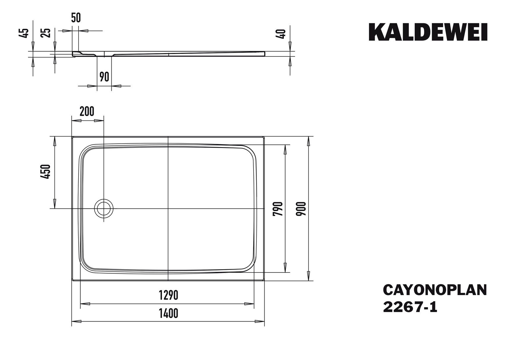 KA DW CAYONOPLAN Mod.2267-1,900x1400x40 mm,warm grey 10,Invisible Grip