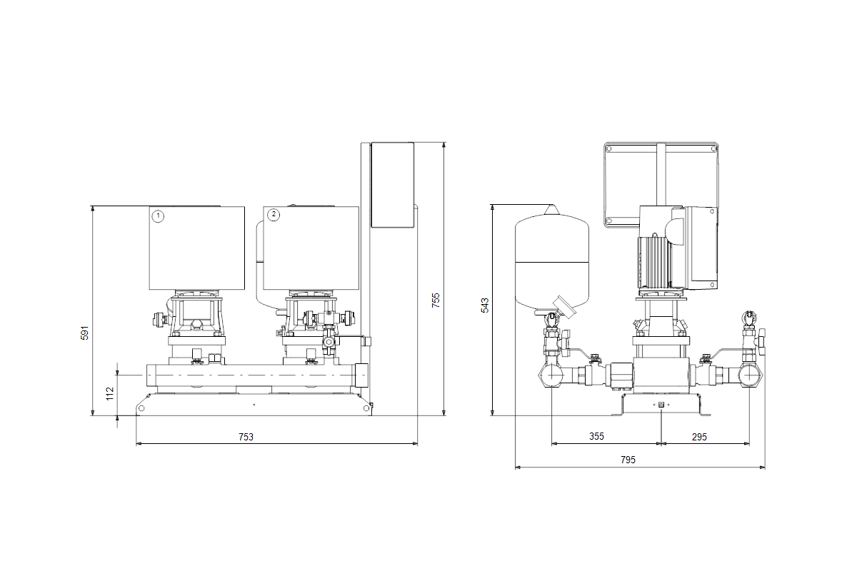 GRUNDFOS Druckerhöhungsanlage Hydro Multi-E 2 CRE 3-5 U2 A-A-A-A-A