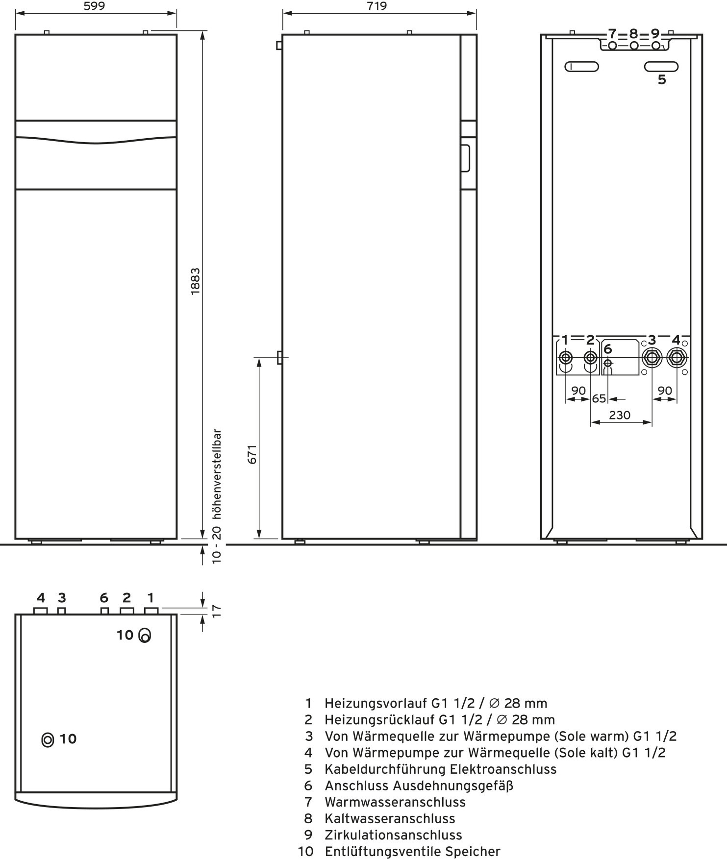 Vaillant Heizungswärmepumpe flexoCOMPACT exclusive VWF 118/4 mit fluoCOLLECT