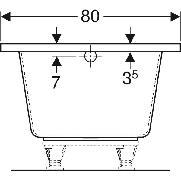 Geberit Renova Plan Rechteckbadewanne 180x80x42cm, weiß