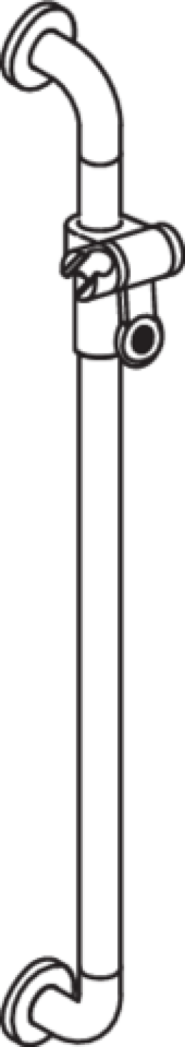 HEWI Brausehalterstange Ser 801, d:33, AM:900mm, m.Br.H. lichtgrau