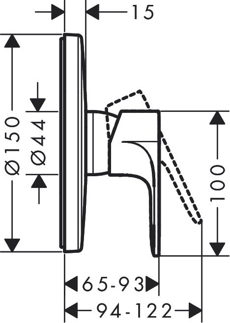 Hansgrohe Brausemischer Unterputz Rebris S Fertigset chrom Hansgrohe Brausemischer Unterputz Rebris S Fertigset chrom