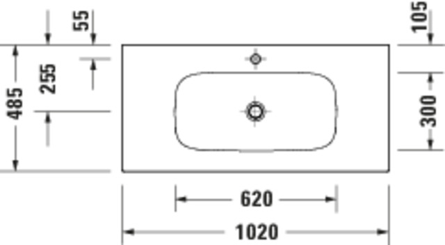 Duravit Sivida MWT,1020x485mm,DuroCast Plus o. ÜL,HL 1,B.1,Weiß Seidenmatt