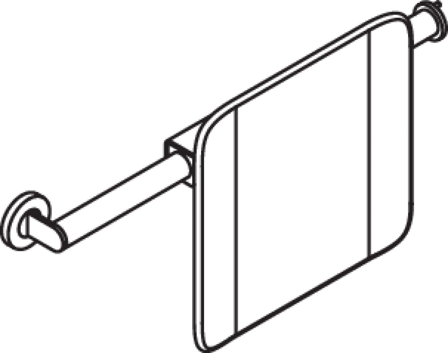 HEWI Rückenst., Sys 900, T:150, re Wand, li SK-Griff (A), chrom signalweiß