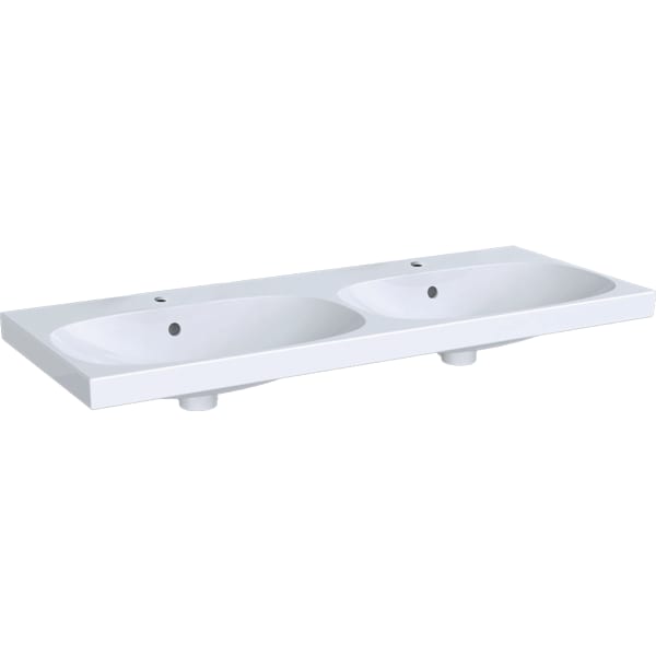 Geberit Acanto Doppel-WT f. US, 120x48cm einfache Bef., m. Hl., m. Ül., weiß Tect