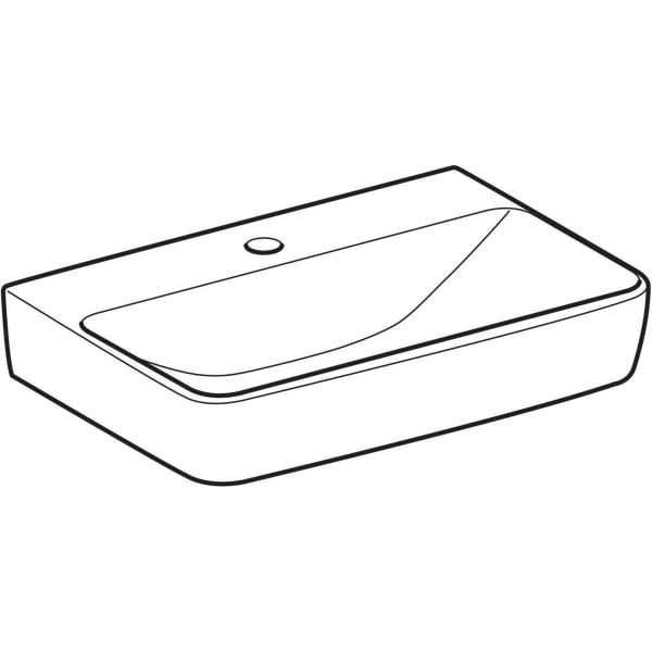 Geberit Renova Compact Waschtisch, 55x37cm m. Hl., o. Ül., weiß