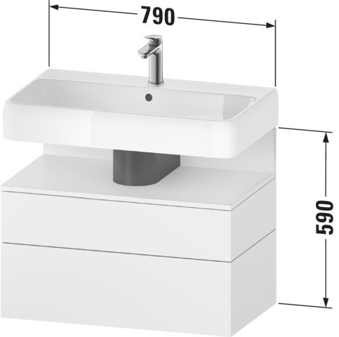 Duravit Qatego WTU,Wandh,790x470x590mm,Ausz:1 Eiche Schwarz M,Ni:Eiche Schwarz M,Dekor