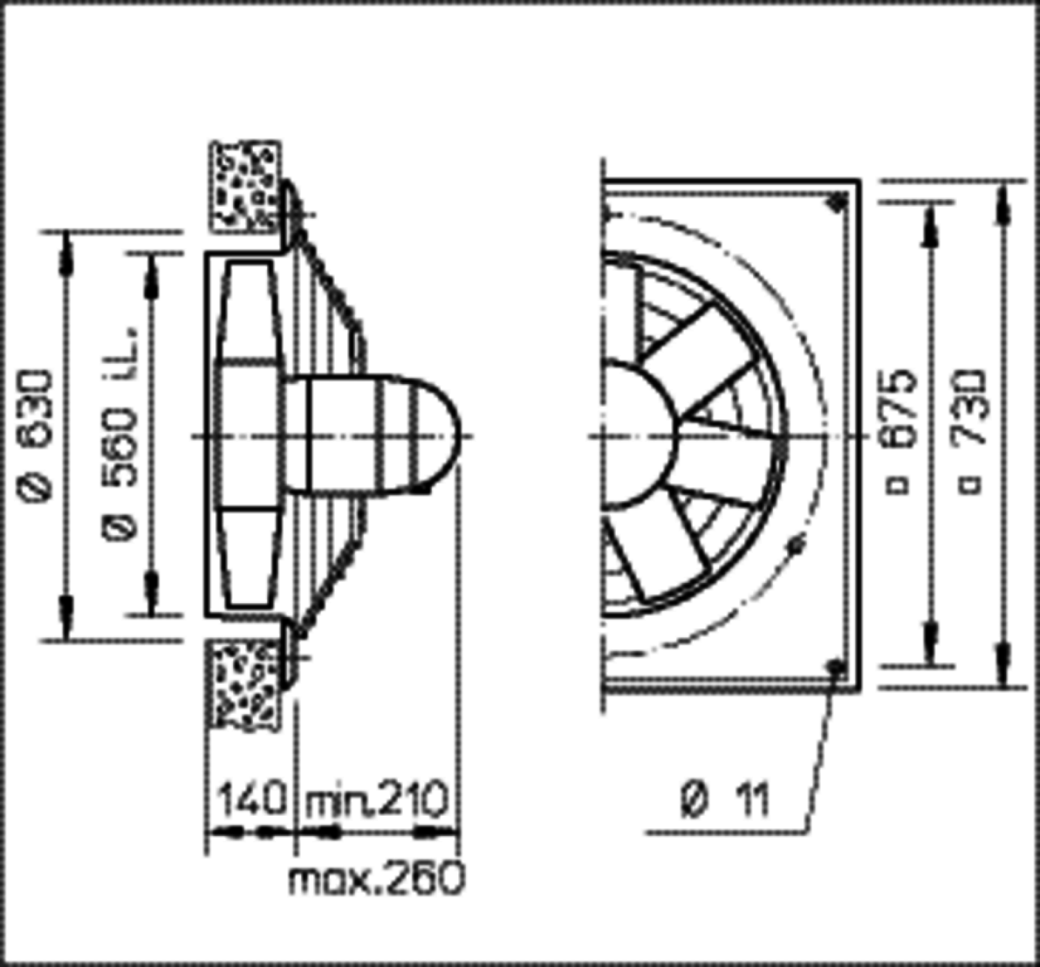 Helios HQD 560/6 EX Axialventilator 3-PH, EX-gesch. II 2G