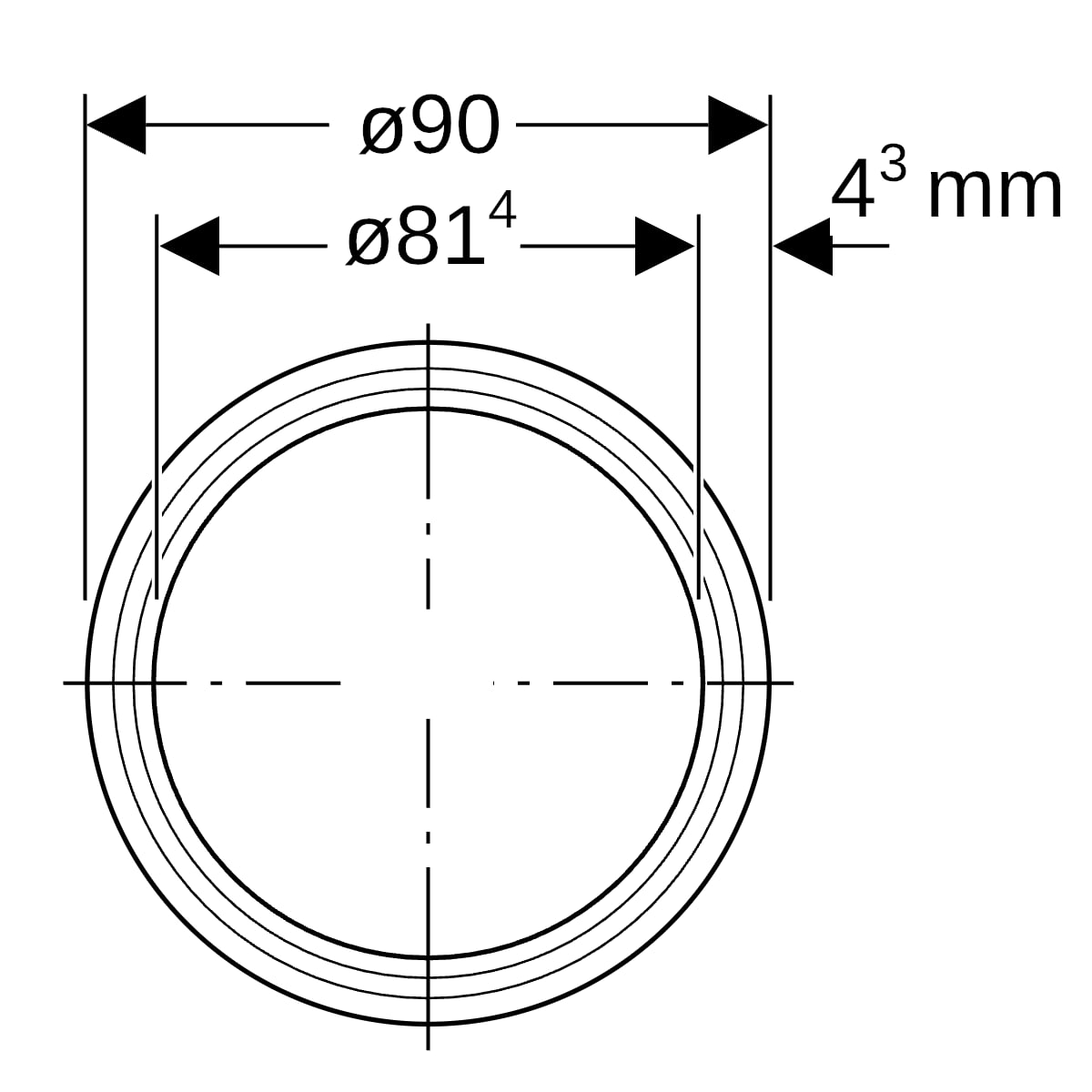 Geberit Silent-Pro Rohr mit Muffe d90mm L100cm