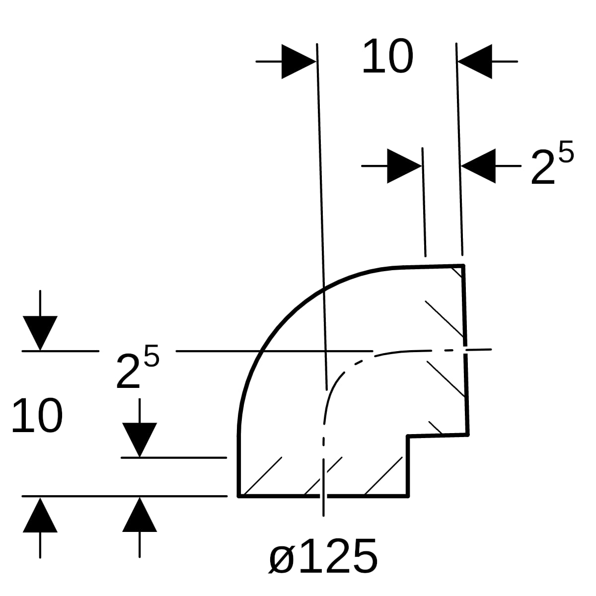 Geberit PE Bogen 88,5Gr d125