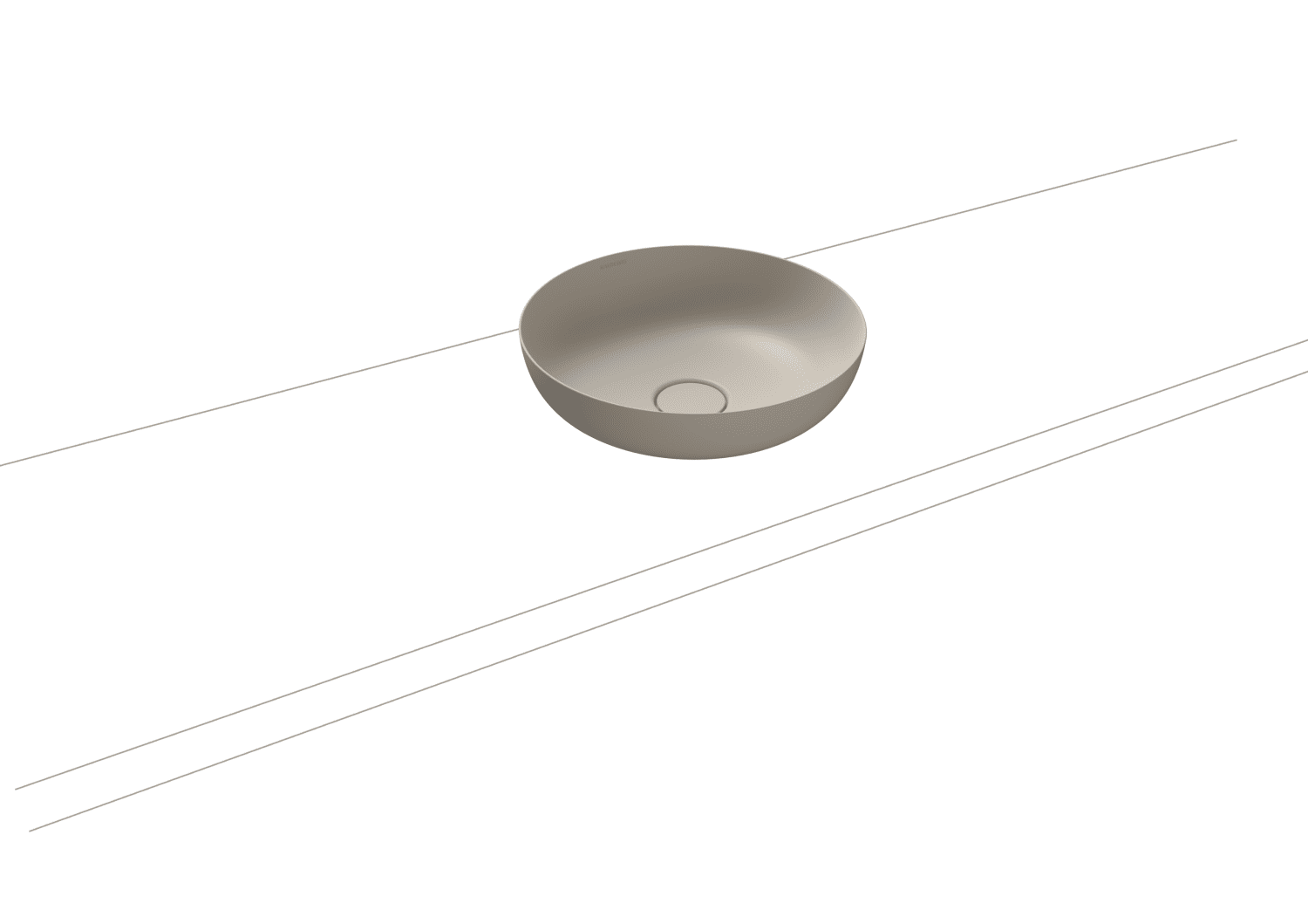 KA WB MIENA WASCHTISCH-SCHALE Mod.3181,d :380mm,warm grey 10,Perl-Effekt,oÜL