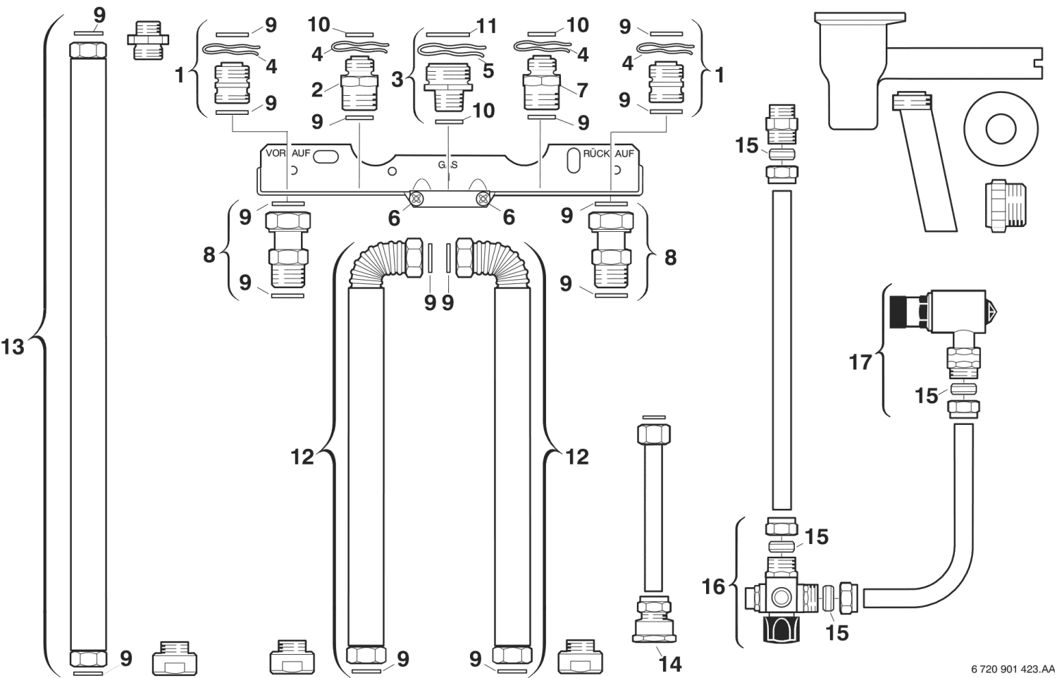 BOSCH Installationszubehör Nr. 686/1 Installationssatz Auf- und Unterputz