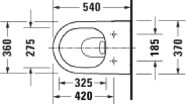 DU D-Code 2.0 WWC 540mm TS, rimless verd.Bef.,vormontierte Scharniere,Weiß