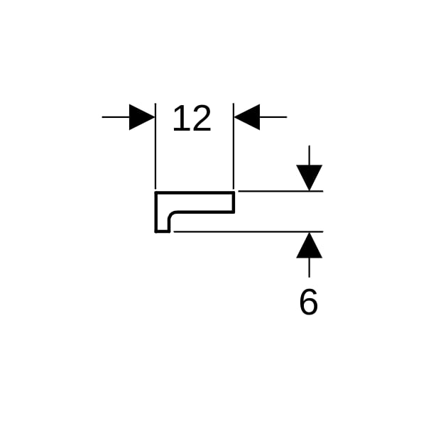 Geberit Renova Plan Wandablage, 60x12cm, weiß KeraTect