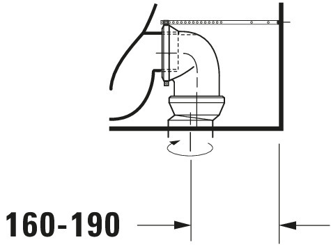 DU Stand-WC Kombi Starck 1 640 mm Tiefspüler, f.SPK, Abg.Vario, weiß WG